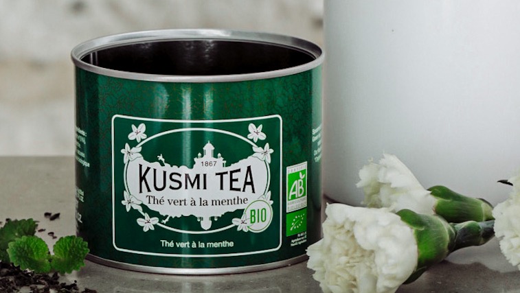boite de thé vert à la menthe biologique kusmi tea et bienfaits du thé vert à la menthe